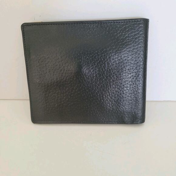Dunhill Designer Mens Wallet Black Bifold Leather Folding Medium Logo Vintage - Picture 2 of 11